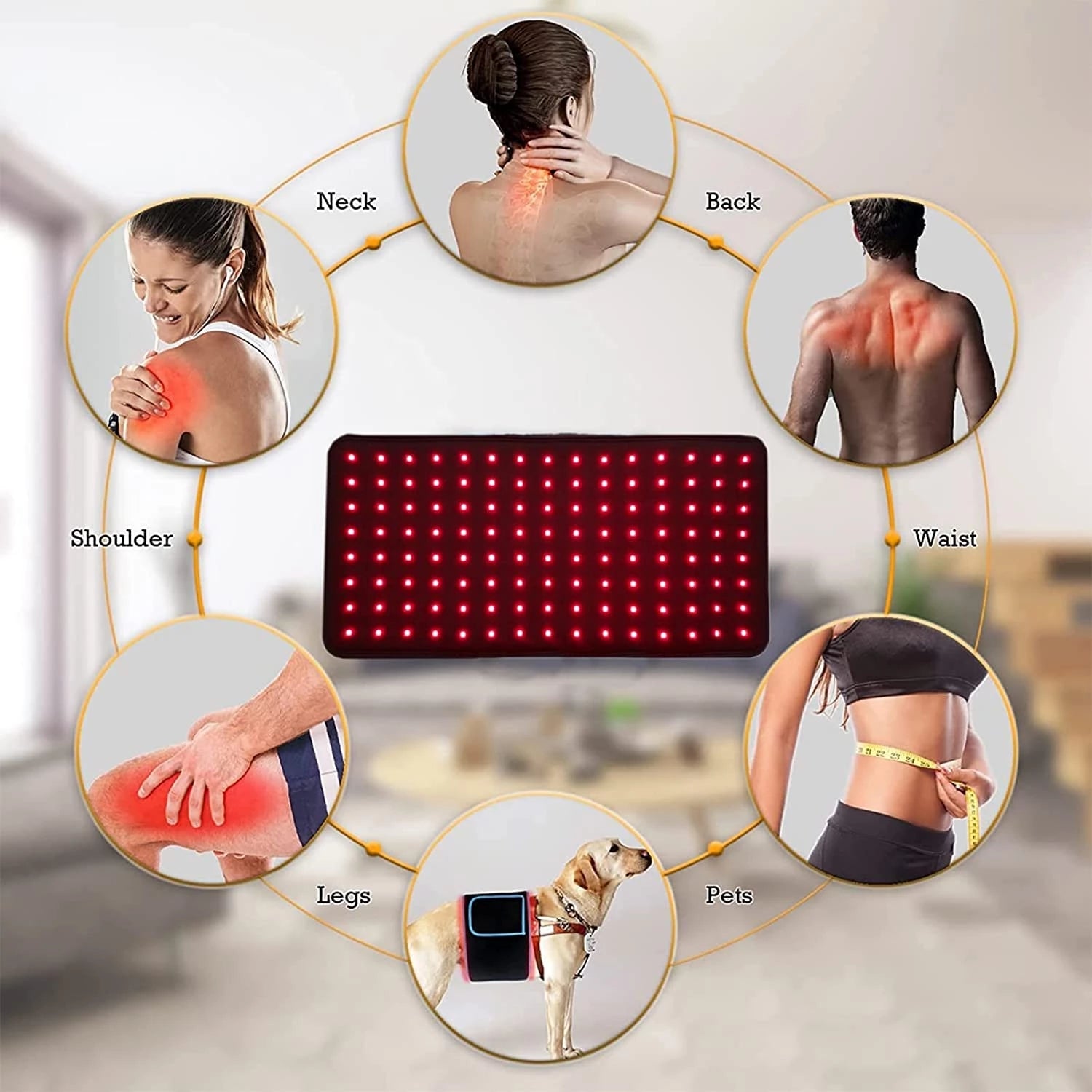 LED Red Light Therapy Belt Pad for Pain Relief for sport people