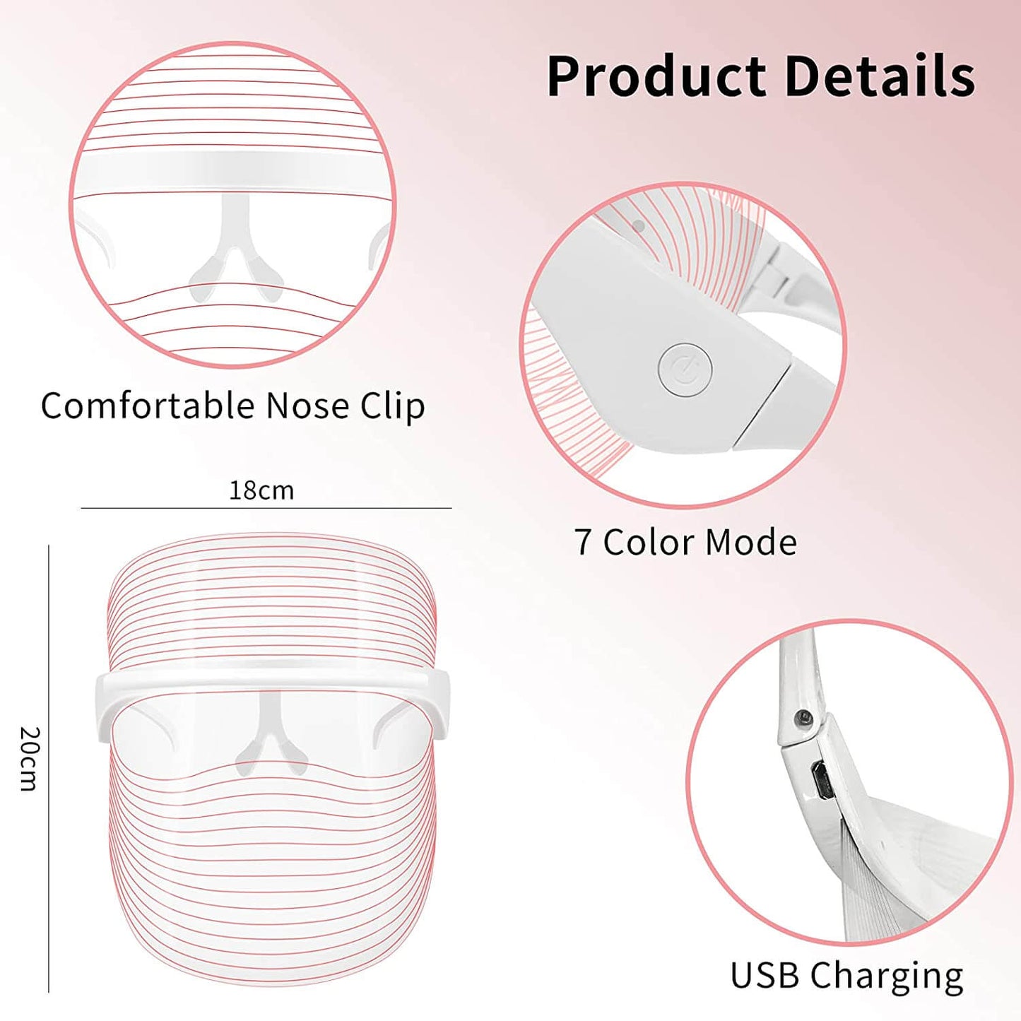 Photon LED Light Facial Mask product details