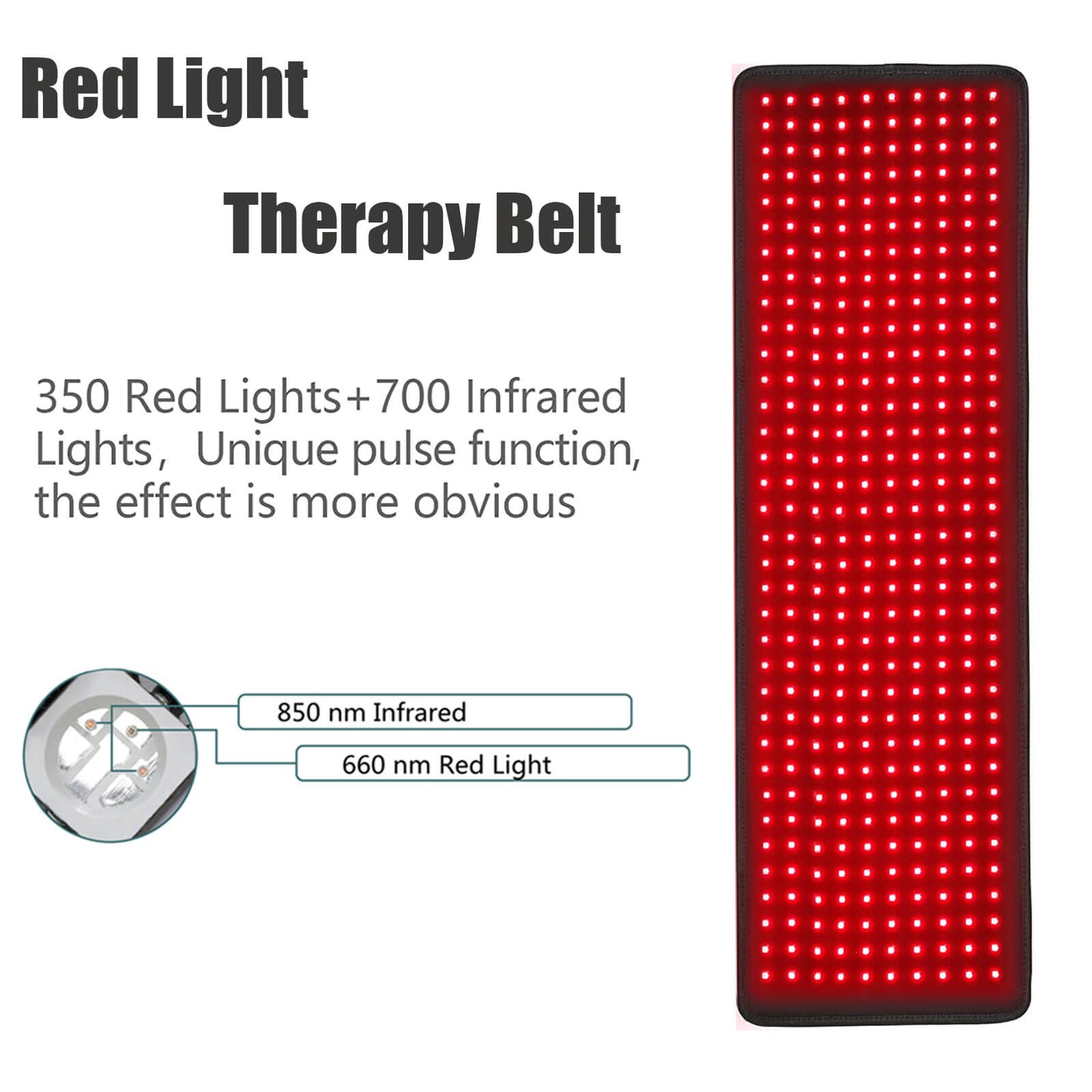 Red Infrared Light Therapy Belt Back Pain Relief Large Pad slimming