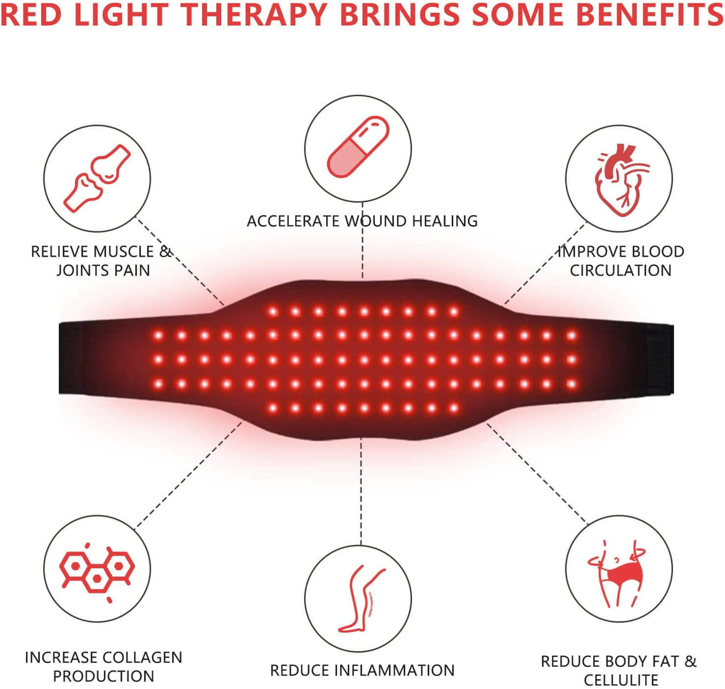 Red Light Therapy Belt for shoulder wraist pain relief function