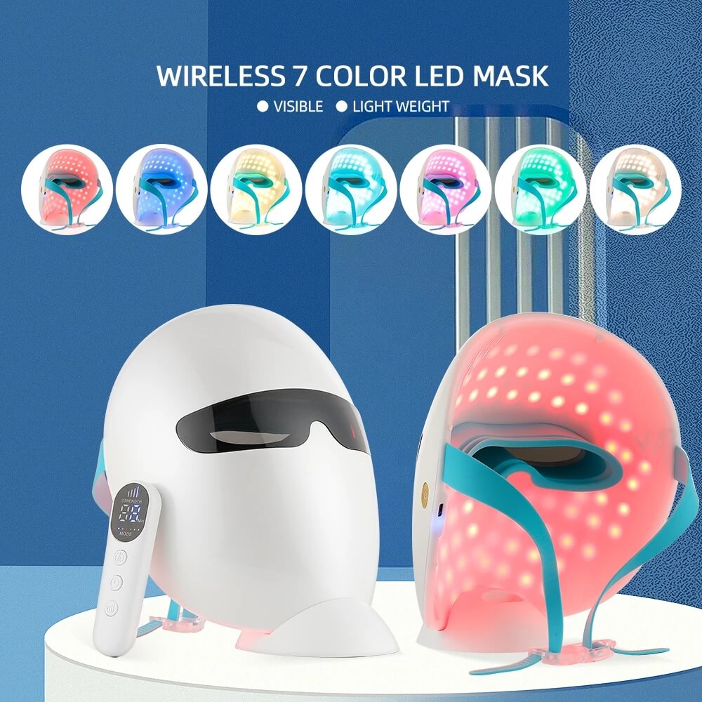 Wireless LED Face Mask Light Photon Therapy front